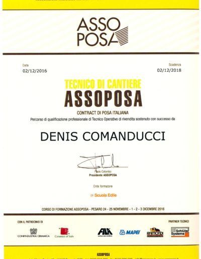 Certificato Assoposa Denis