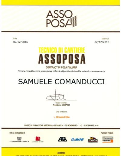 Certificato Samuele Assoposa