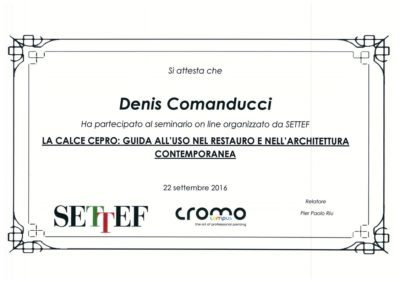 qualifica Comanducci Denis la calce cepro guida all'uso nel restauro e nell'architettura contemporanea